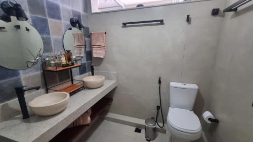 Koupelna v ubytování Quarto vista mar com varanda