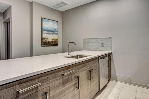 a kitchen with a sink and a counter at Parker's Collection Unit 8 in Savannah