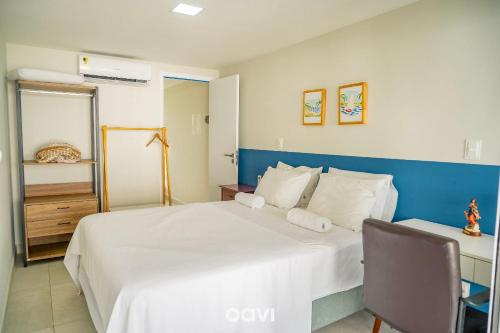 Postel nebo postele na pokoji v ubytování Triplex piscina privativa em Pirangi by Qavi