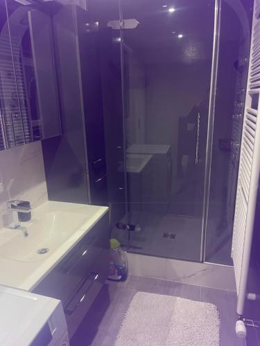 Koupelna v ubytování Le rocher