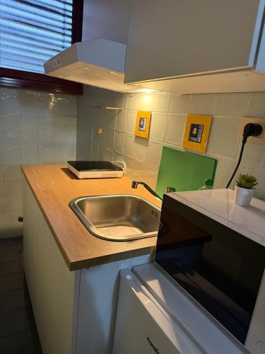 a kitchen with a sink and a counter top at RUS Apartment in Florence