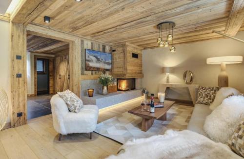 Χώρος καθιστικού στο Chalet Evettes Chamonix