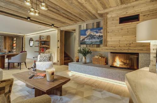 Χώρος καθιστικού στο Chalet Evettes Chamonix