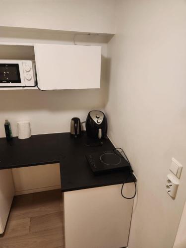 Kuchyň nebo kuchyňský kout v ubytování Central and nice apartment in Sjetnemarka