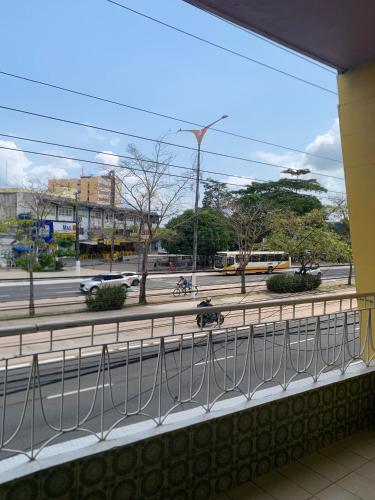 a balcony with a view of a city street at Hostel Recanto dos Viajantes in Belém