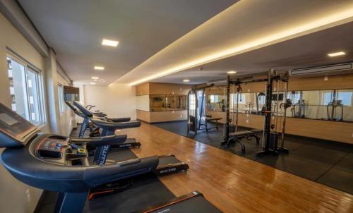 Fitness centrum a/nebo fitness zařízení v ubytování Apto completo com estrutura de resort em Foz do Iguaçu