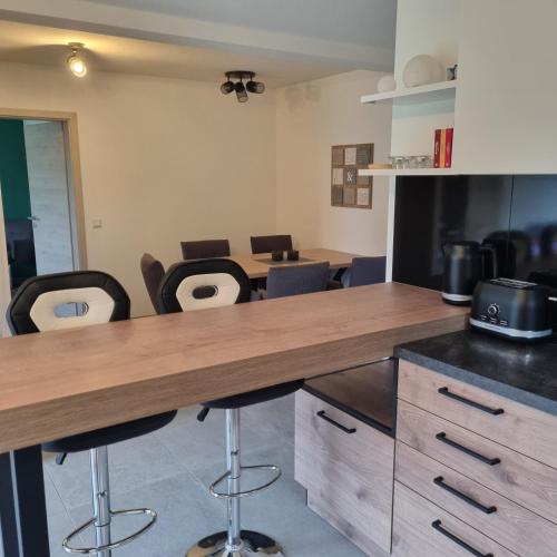 Køkken eller tekøkken på Ferienwohnung Wiesengrund