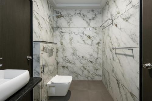 Koupelna v ubytování Hotel Veronica