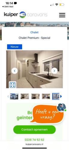 a page of a kitchen website with a picture of a kitchen at Luxus Chalet Wattenmeerblick in Westerland