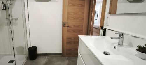 Koupelna v ubytování Hotel Arias