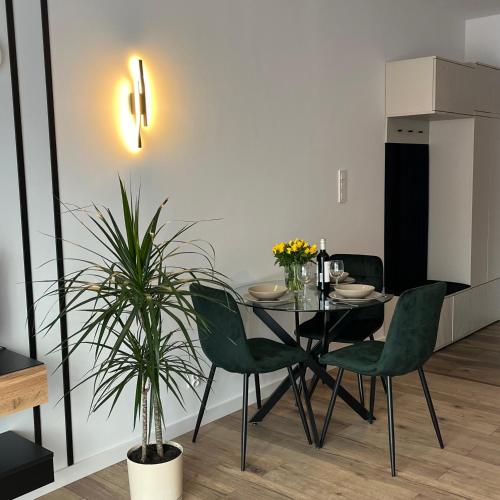 Χώρος καθιστικού στο Apartamenty Dwie Rzeki