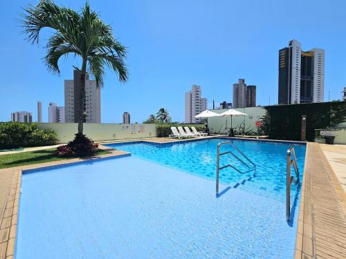 Bazén v ubytování Studio da Praia - Flat 01 - Vista encantadora do 18º andar nebo v jeho okolí