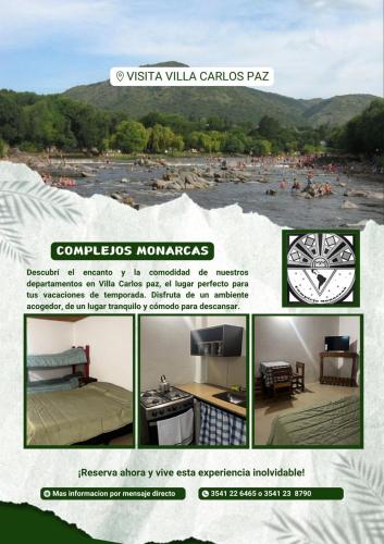 un collage de photos d'un site web avec une photo d'une maison dans l'établissement Monarcas II, à Villa Carlos Paz