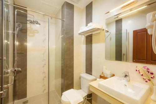 Koupelna v ubytování Kirirom Crystal Hotel