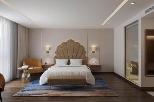 Postel nebo postele na pokoji v ubytování Anyla Grand Hotels