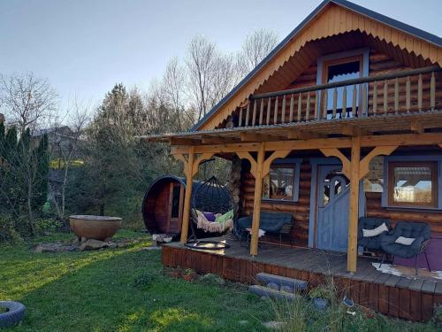 Zahrada ubytování Lawendowy Domek