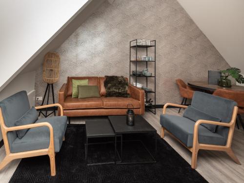 Posezení v ubytování Luxury apartment in Renesse with infrared sauna