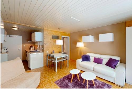 Kuchyň nebo kuchyňský kout v ubytování Studio à Morgins