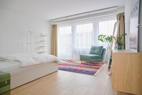 Central rooftop apartment with AC and city view