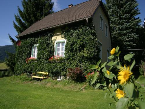a house covered in plants and flowers on a yard at Ferienhaus in Scheifling nahe Skipisten in Scheifling