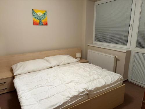 Ένα ή περισσότερα κρεβάτια σε δωμάτιο στο Golem Apartments