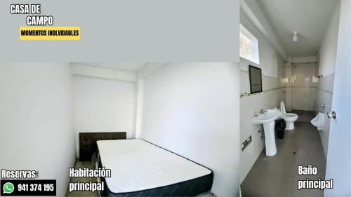 a bathroom with a toilet and a sink at Escápate con tu pareja sin salir de Lima in Cieneguilla