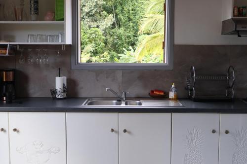 Kuchyň nebo kuchyňský kout v ubytování Bungalow Milo