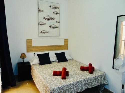 Una cama o camas en una habitación de Cuscio House Fuerteventura