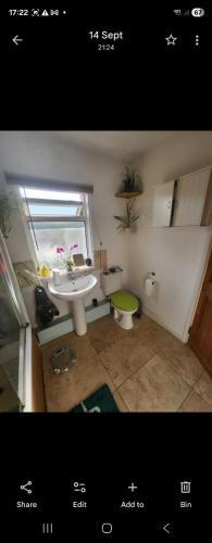 a bathroom with a sink and a toilet at 3 GLAMPING TENTs in Glastonbury
