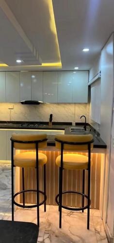 Kuchyň nebo kuchyňský kout v ubytování Omoba Luxe Apartment