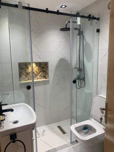 Koupelna v ubytování Bel appart proche de la plage