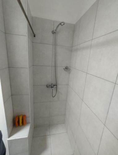 a bathroom with a shower with a tub and a shower at Departamento Resistencia Centro in Resistencia