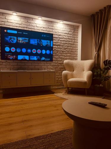 Χώρος καθιστικού στο Otopeni Suite - King Bed - Free Shuttle Included