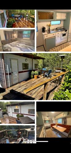 a collage of photos of a kitchen and a house at Rancho Relaxo in Blackwood
