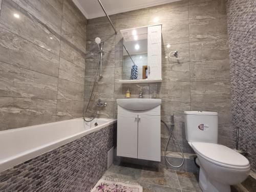 Koupelna v ubytování Lebedinny Flat