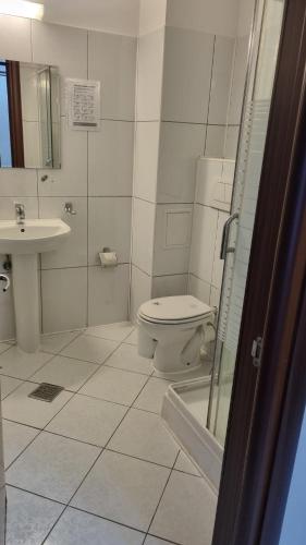 Koupelna v ubytování Casa padurii