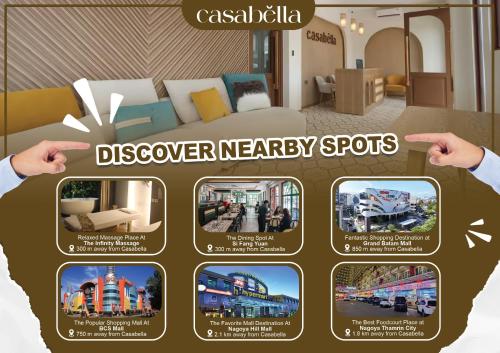 a collage of different pictures of a living room at Casabella Homestay 207 Batam Penuin in Nagoya