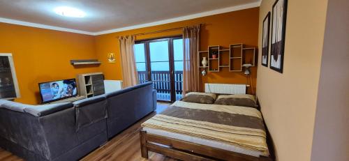 Voodi või voodid majutusasutuse Apartmán Vítkovice toas