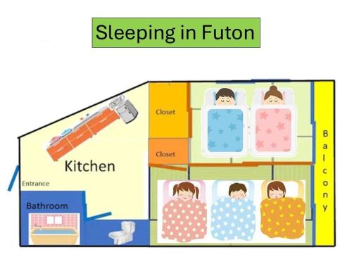 Půdorys ubytování YabFarm Lodge 201