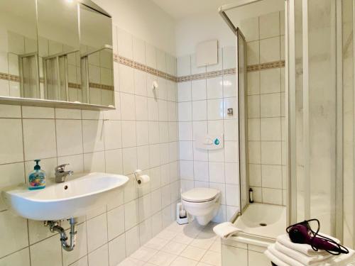 Koupelna v ubytování Villa Fortuna Haupthaus II OG links