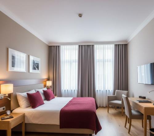 Postel nebo postele na pokoji v ubytování Kara Apart 53