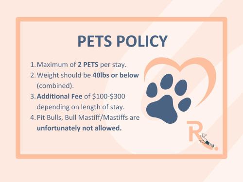 a ticket for a pets policy with a paw print at Roami at Brassline in New Orleans