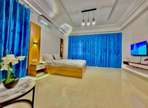 Televiisor ja/või meelelahutuskeskus majutusasutuses Villa sérénité