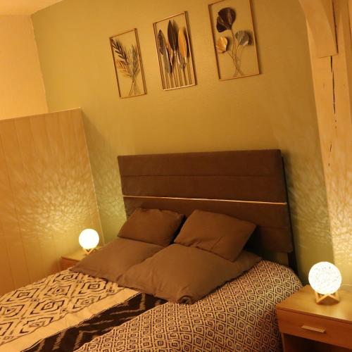 Ένα ή περισσότερα κρεβάτια σε δωμάτιο στο Appartement cosy centre ville