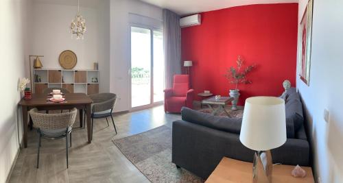 Posezení v ubytování Ferienwohnung Adriablick