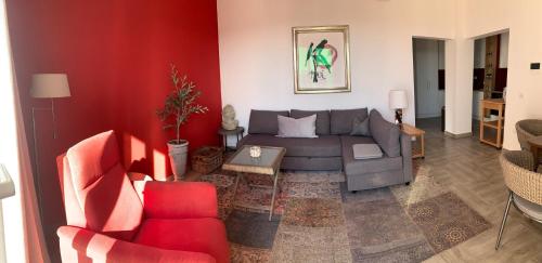 Posezení v ubytování Ferienwohnung Adriablick