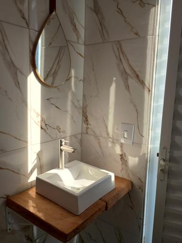 Koupelna v ubytování Espaço de Lazer Poço Valioso