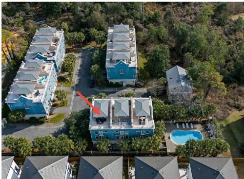 an aerial view of houses and a pool at Coastal Dunes Escape in Santa Rosa Beach