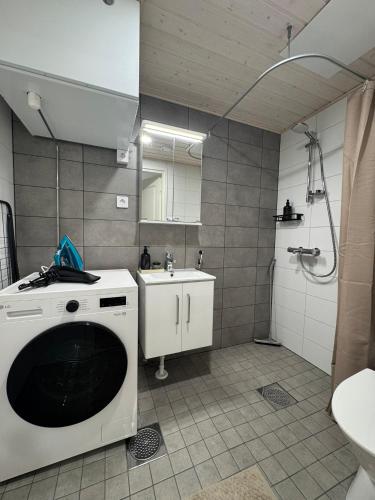 Koupelna v ubytování Pramea Apartments Tourula