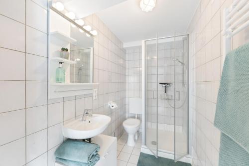 Koupelna v ubytování Helle & ruhige Eigentumswohnung nahe A81